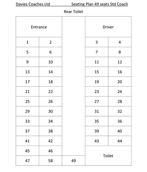 bus seat plan 49 seater.